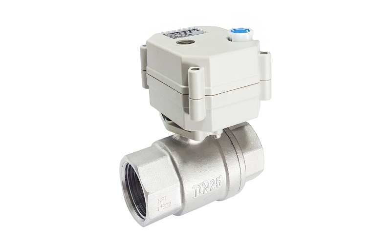 3Nm 2 Way SS304 Electric Ball Valve with Manual Override Full bore CE certified Metal Gears