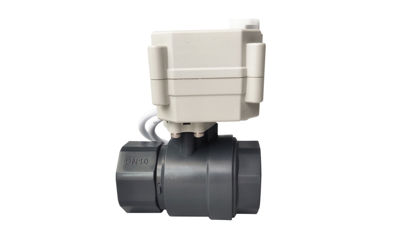 3Nm PVC Electric Ball Valve 2-pieces type with Manual override and Position indicator