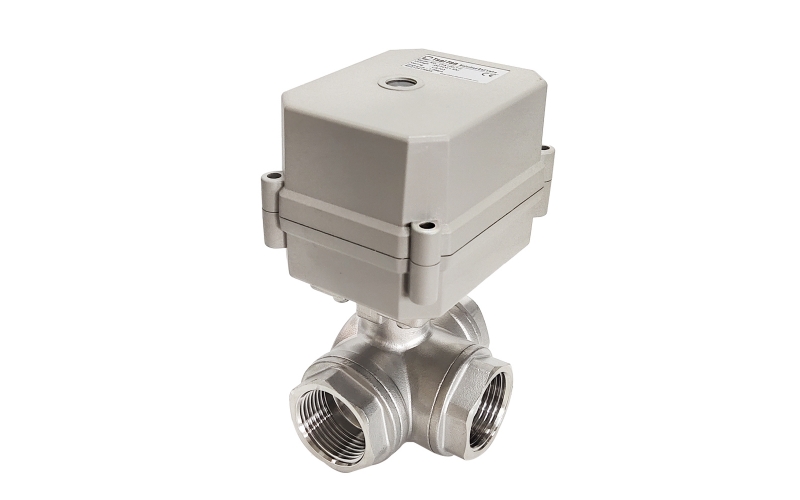 10Nm 3 Way SS304 L port/ T port Motorized Ball Valve with position indicator