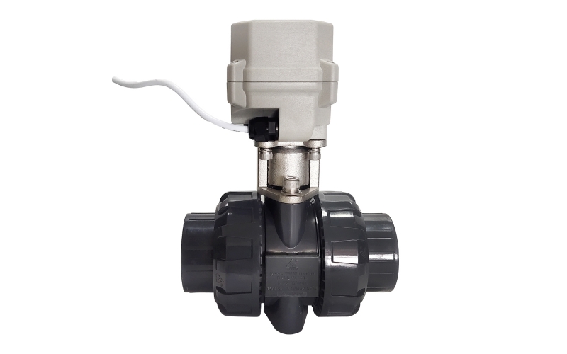 15Nm UPVC 2 Way Electric Ball Valve True Union with Sanking Valve body