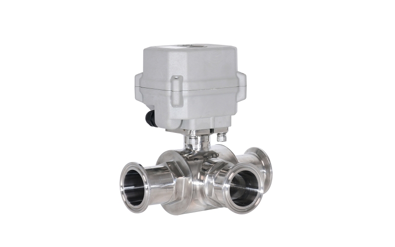 15Nm TFA150 Series 3-Way Tri-clamp Quick connect Electric Ball Valve Sanitary Motorized Valve Mirror polished