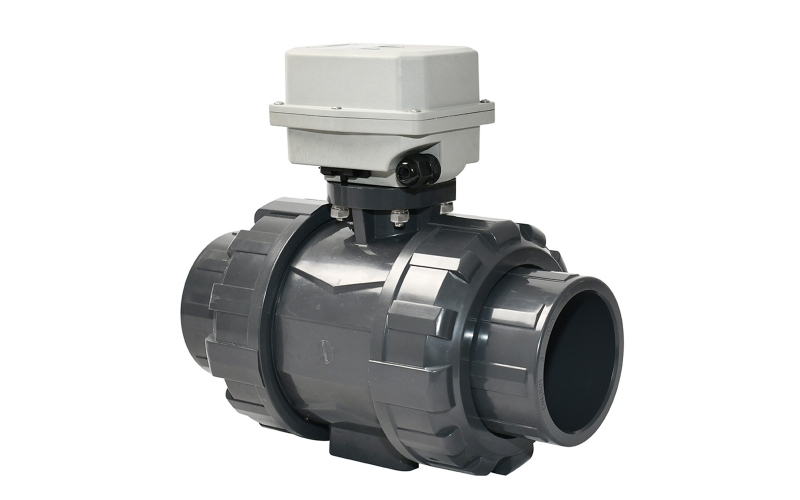 50Nm UPVC Electric Ball Valve DN65/DN80 DC12V, DC24V with manual override